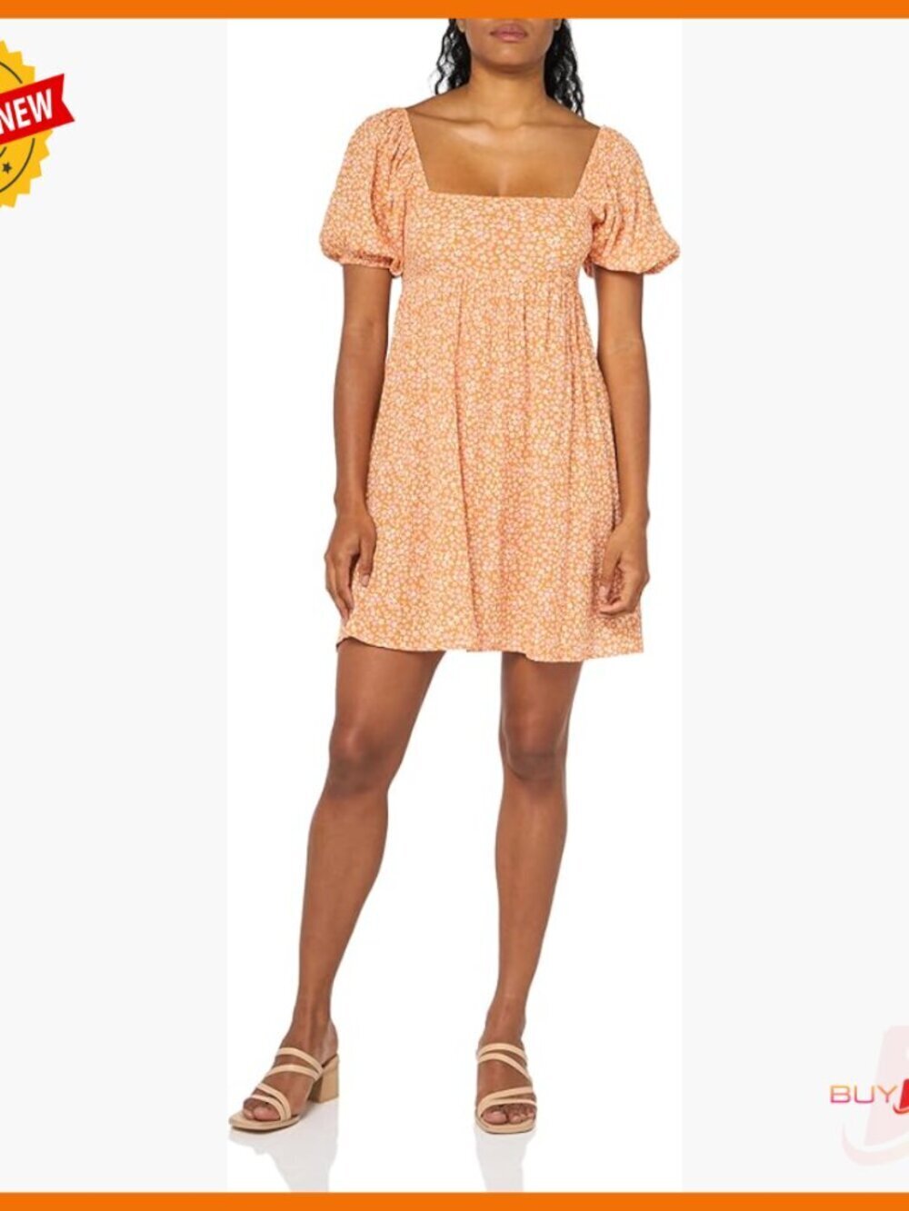 Lightweight Babydoll Dress with Puff Sleeves, Casual Summer Wear